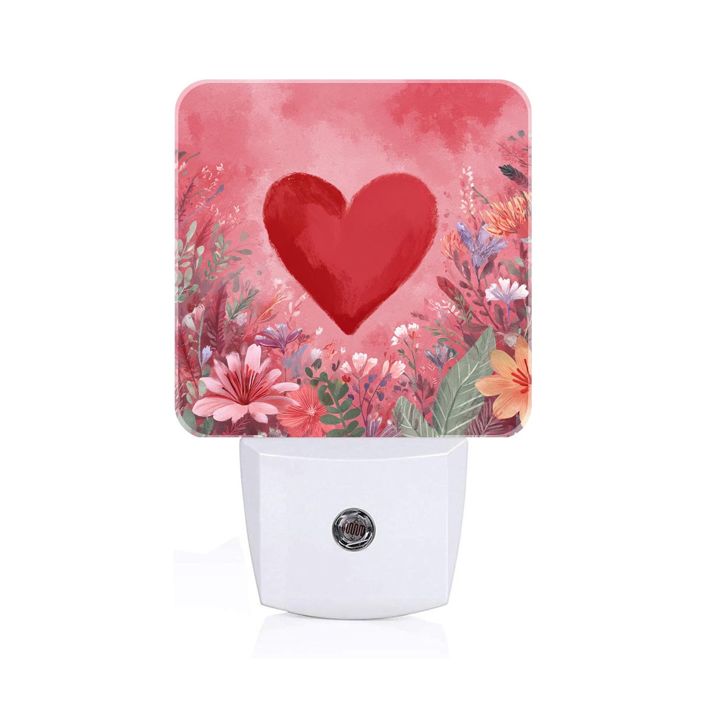 FSHVQKD Red Love Hearts Night Light,Plug-in Nightlights Auto Sensor Night Lamp Dusk-to-Dawn Lamp Home Decor for Nursery Children Girls Boys