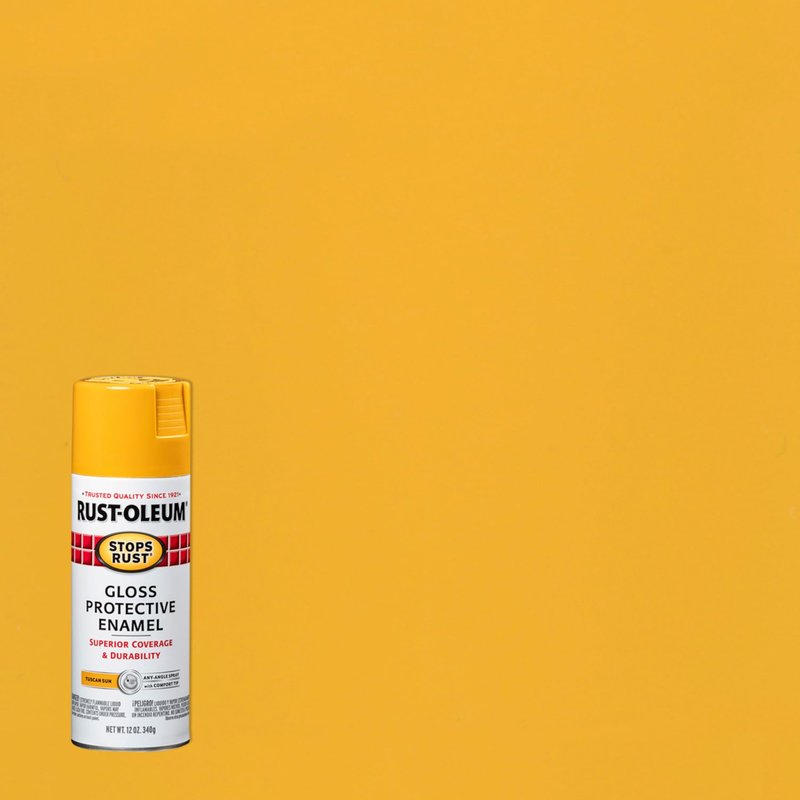 Rust-Oleum 298537-6PK Stops Rust Spray Paint, 12 oz, Gloss Tuscan Sun, 6 Pack