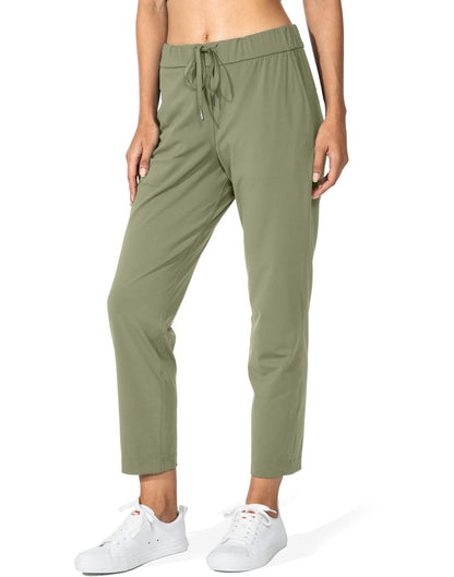 G Gradual Women's Pants with Deep Pockets 7/8 Stretch Sweatpants for Women Athletic, Golf, Lounge, Work (Matcha Green, X-Large)