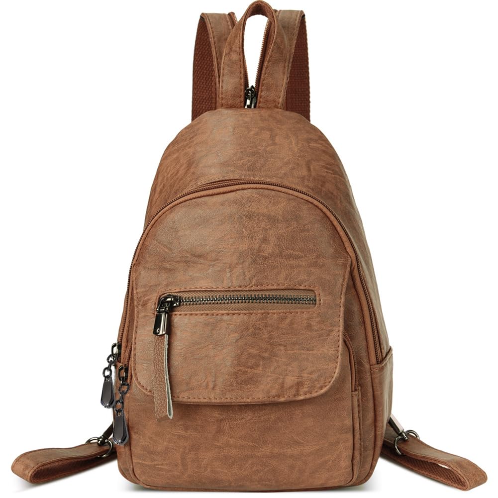 Small Backpack Purse for Women Fashion PU Leather Backpack Convertible Ladies Sling Bag