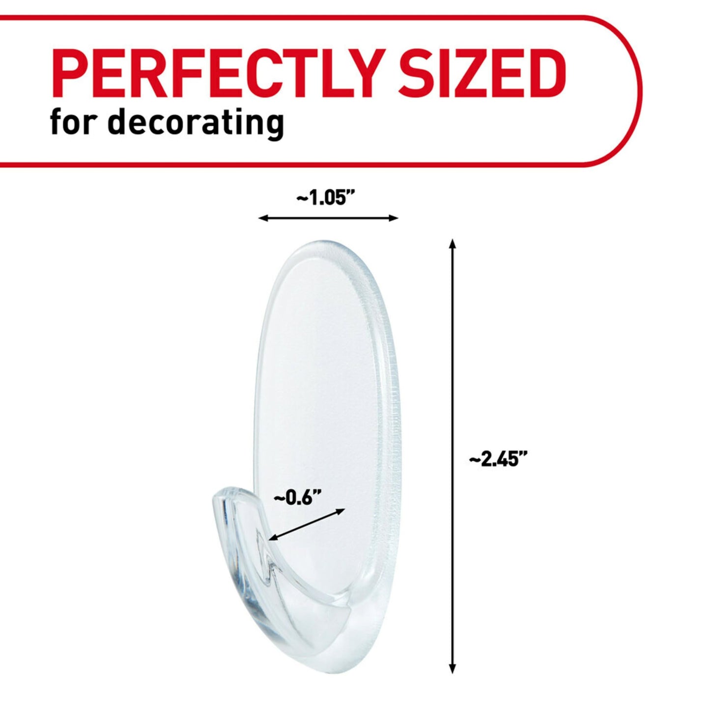 Command Medium Clear Wall Hook, 7 Wall Hook and 12 Strips, Damage-Free Hanging with Adhesive, Great for Hanging Home Decor, Holds up to 2 lb