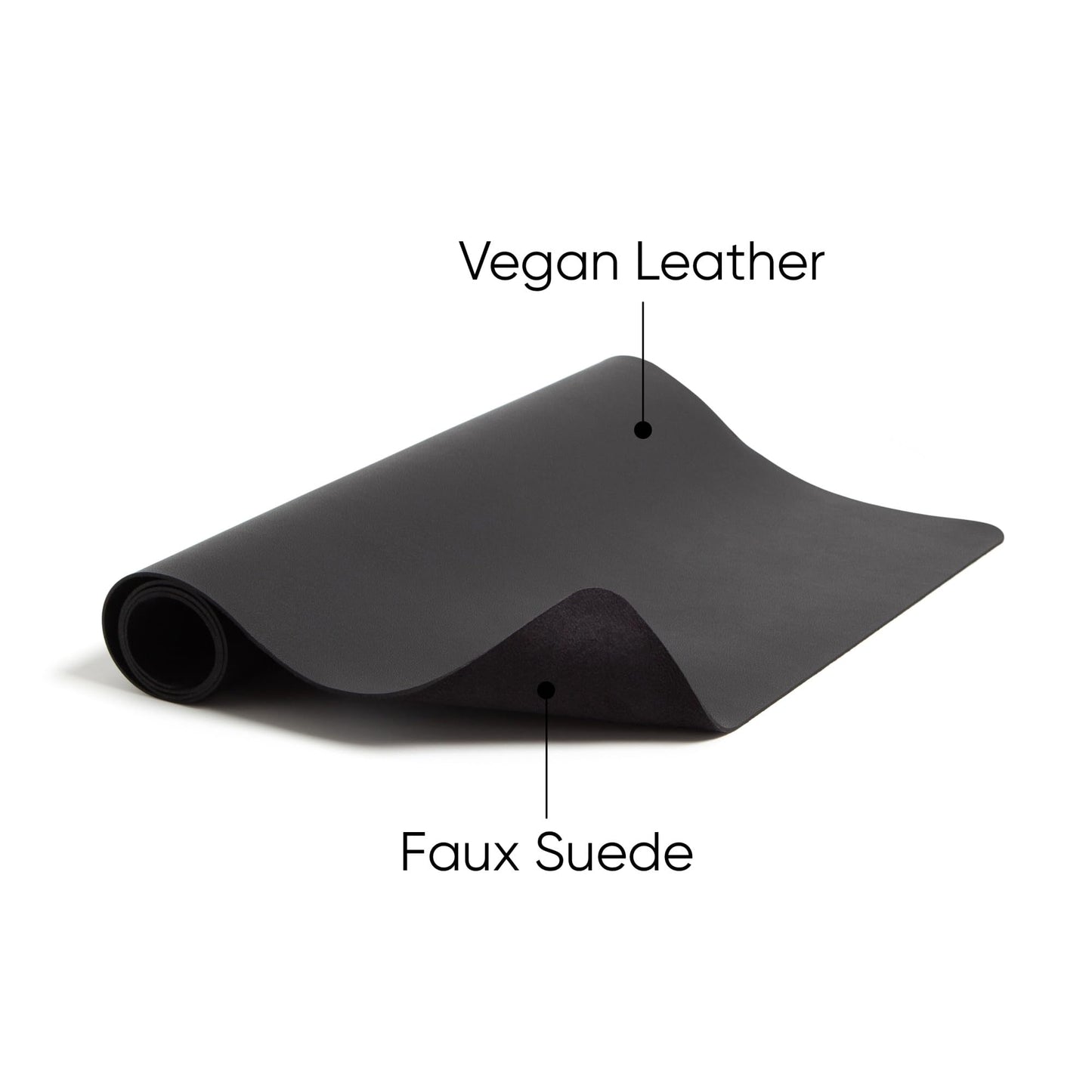 Smead Desk Pad, Vegan Leather Desk Mat with Non-Slip Faux Suede Backing, Perfect Desk Organizer for Office Decor, 36” x 17” Large, Charcoal (64828)