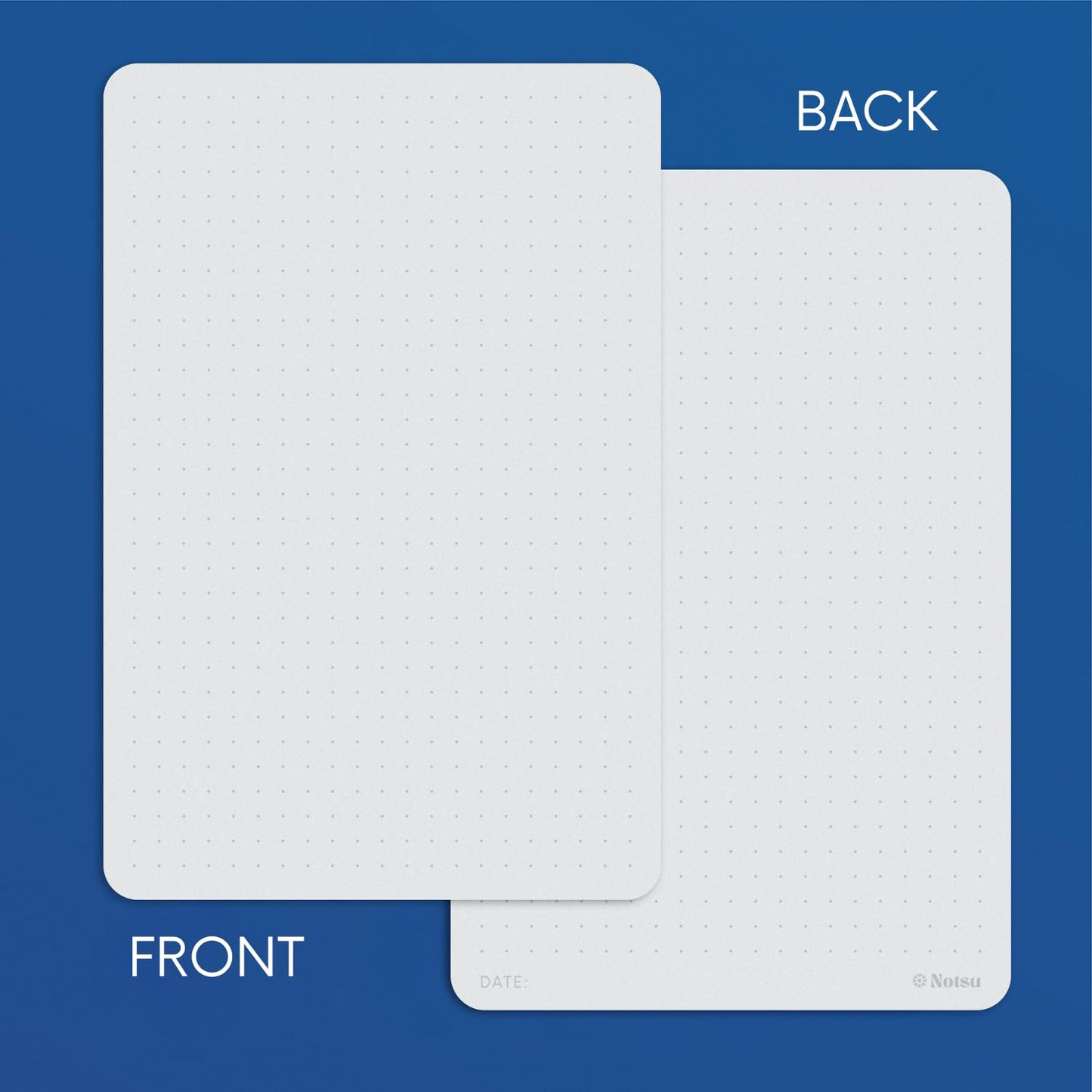 Notsu Dotted Index Cards 4x6 inch (Pack of 50) | Bullet Dot Grid Vertical Index Note Cards with Rounded Corners, Thick Paper Stock 350 gsm