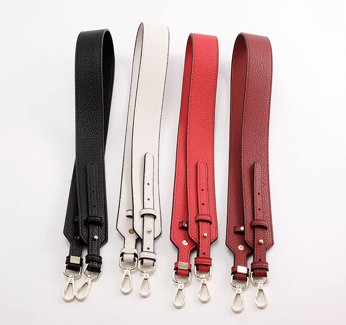 MOISTRI Grain Leather Purse Strap Adjustable Crossbody Replacement Straps for Handbags Monk Head Screws Detachable Gold Clasps Long Black