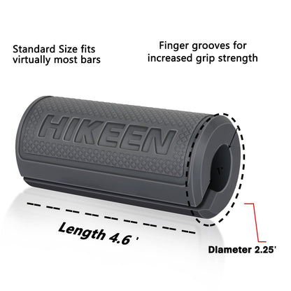 Hikeen Thick Bar Dumbbell Grips,Non Slip Hard Rubber Barbell Grips,Grips for Weight Lifting, Muscle Building-2.25" Outer Diameter