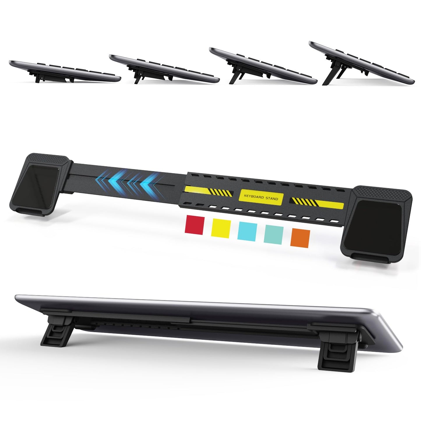 HONKID Computer Keyboard Stand for Desktop,Adjustable Keyboard Riser for Apple Magic Keyboard and Flat-Back Keyboards Only, Ergonomic Office Desk Accessories