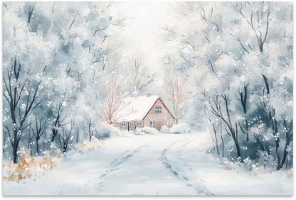 Yesad Winter Wall Art, Winter Forest Canvas Prints Country Wall Art Rustic Wall Décor for Living Room Bedroom Farmhouse Decorations Landscape Pictures Prints Nature Poster (Unframed,36”x24”, Winter)