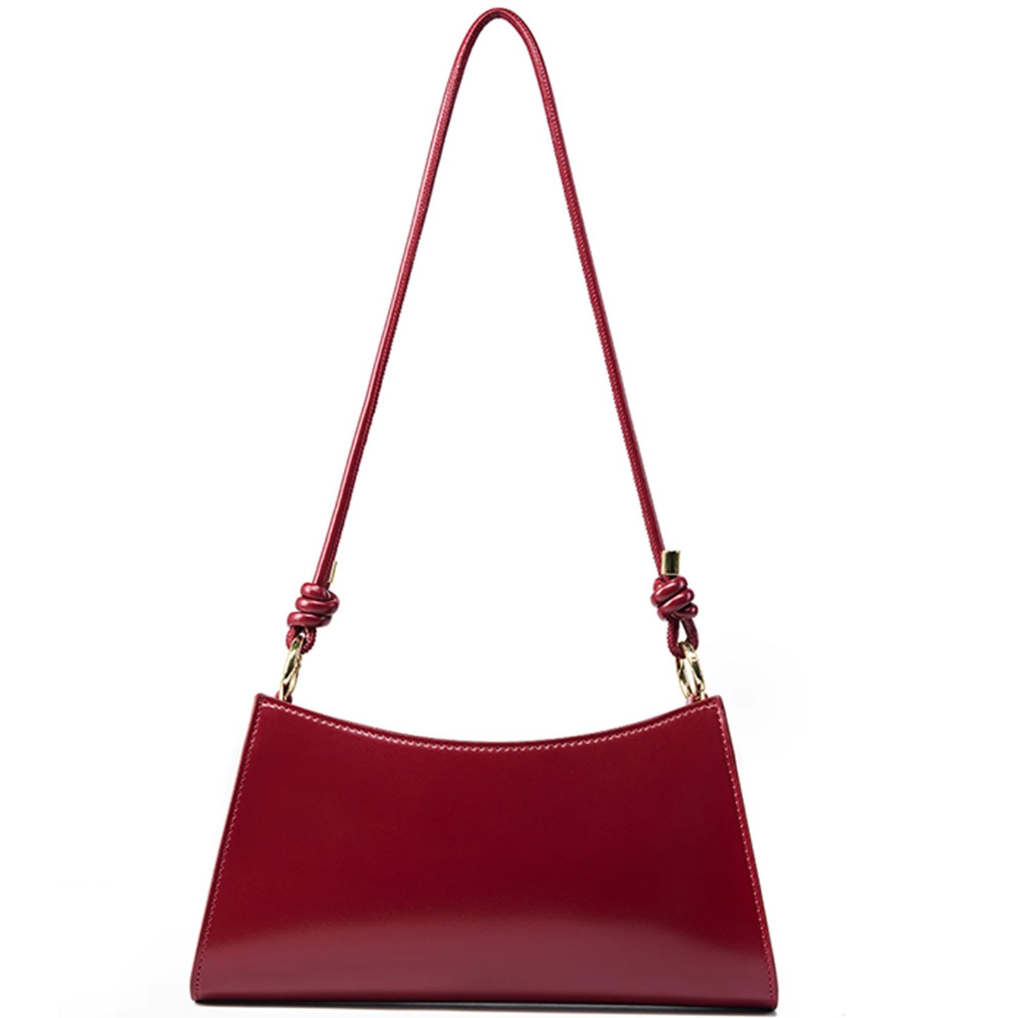 SYMENGR Genuine Leather Evening Bag for Women Stylish Hobo Handbag Shoulder Bags(wine red)
