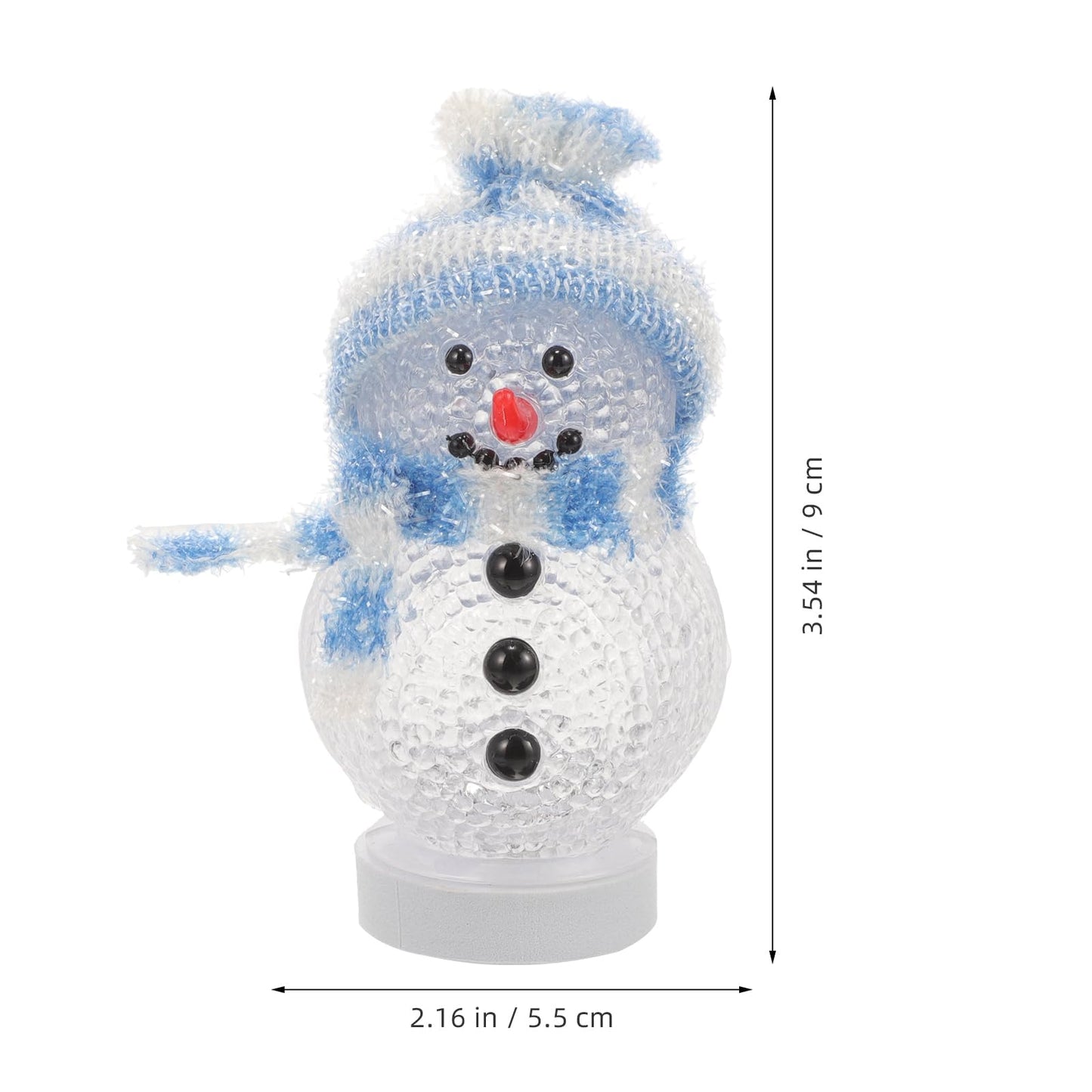Uonlytech Christmas Snowman Night Ligh, LED Light USB Night Light Mini Glowing Snowman Desktop Ornaments for Home Bedroom Christmas