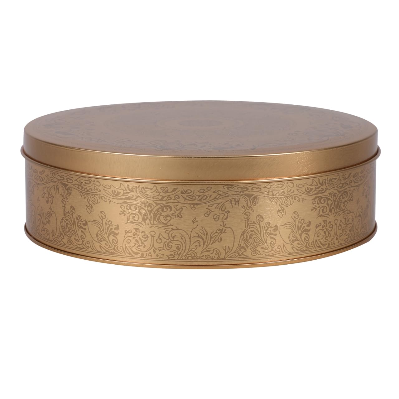 FESTFENDS 1Pc Cookie Tin with Lid Round Baking Cake Tins for Storaing Patisseries Snack Chocolate Easter Metal Cookies Storage Container for Candy Craft Supplies Special Occassions 6.61Inch
