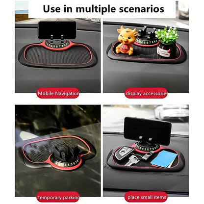 Multifunctional Car Anti-Slip Mat Phone Holder, 360° Rotating,A Must-Have for commuters to Keep Phones, Keys and Gadgets on The Dashboard