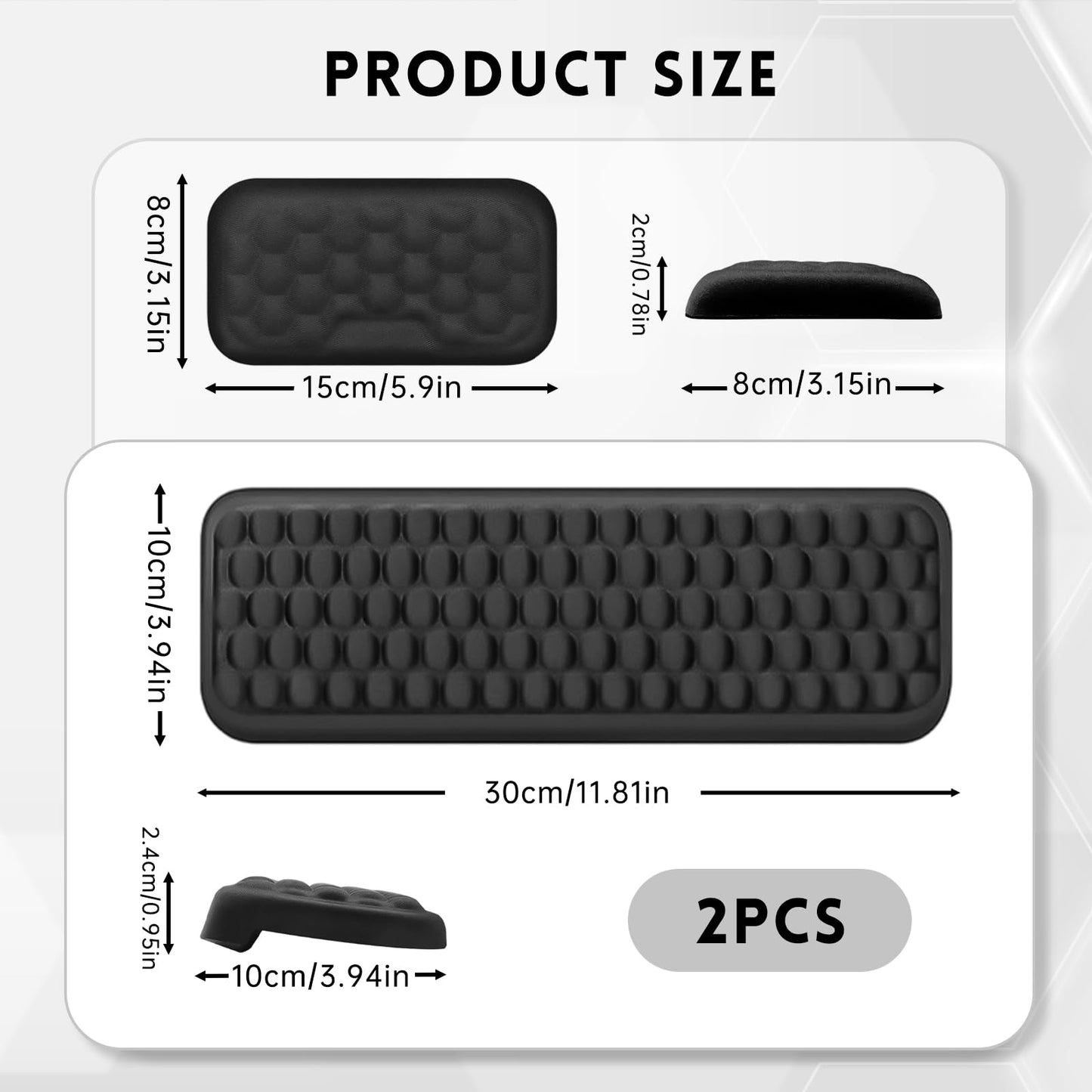 3 PCS L-Shaped Desk Elbow Pad for Desk, Comfort Arm Support Pads Rest for Desk with Non-Slip Base, Easy Relief Typing Pain, Ergonomic Desk Edge Cushion and Wrist Rest for Office Home Computer Keyboard