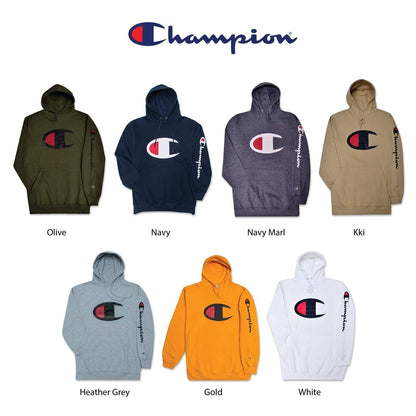 Champion Hoodie for Men Big And Tall Mens Oversized Pullover Fleece Sweatshirt Black