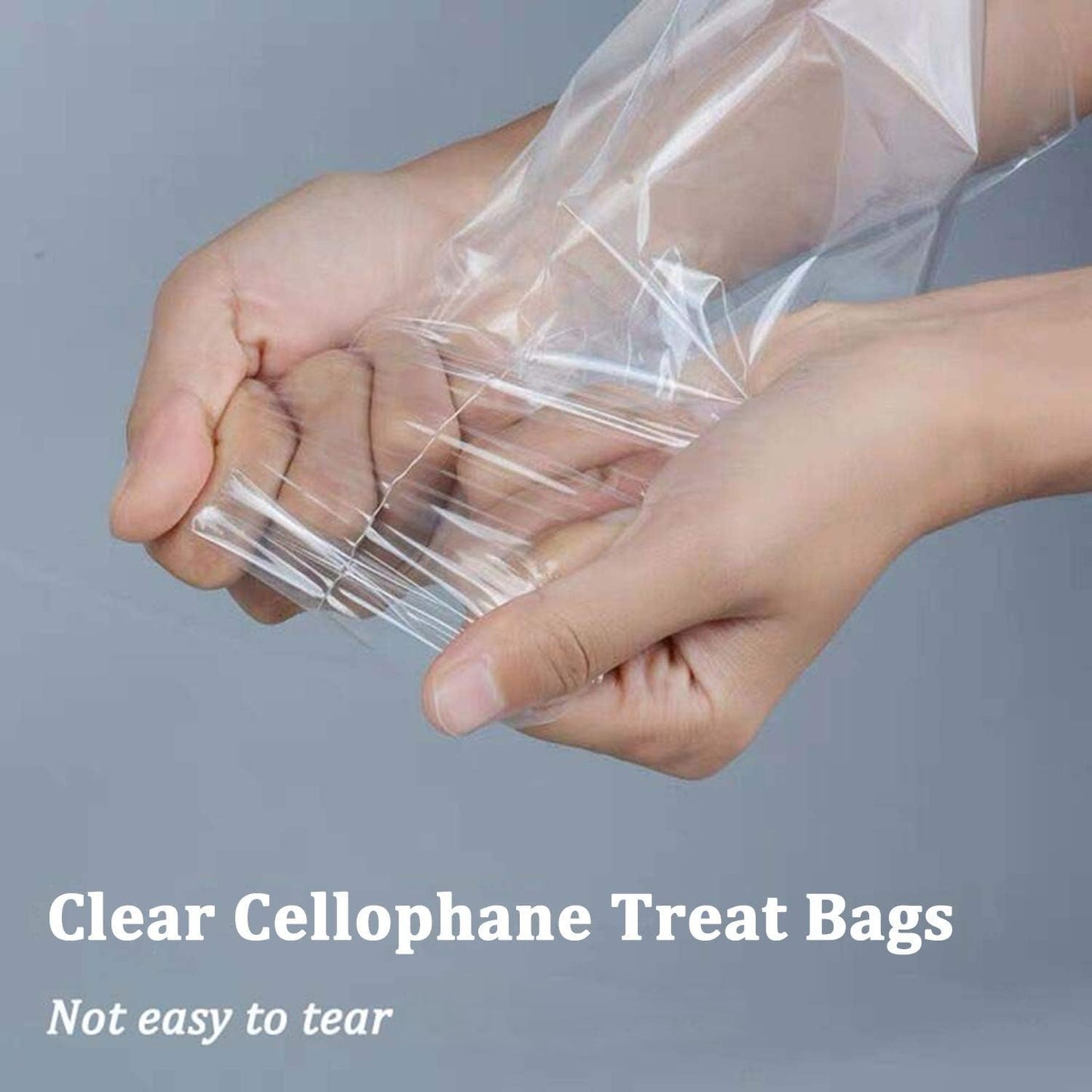 Morepack Cellophane Treat Bags,8x10 Inches Clear Cellophane Bags 200 Pcs Plastic Opp Bag with 200 Twist Ties