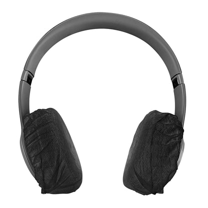 Geekria 100 Pairs Disposable Ear Covers for AKG Y500, Beats Solo 3, Solo 2, JBL Tune 500BT, Sennheiser HD 239 Headphones, Stretchable & Hygienic Protectors (S/Black)
