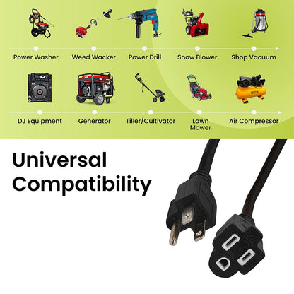 Go Green Power Inc. (G-14025BK) 12/3 SJTW Outdoor Extension Cord, Black, 25 ft