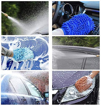Yiliaw High Pressure Power Washer Wand With 3 Sprayer Nozzle, 38 Inch Garden Hose Nozzle Sprayer Flexible Watering Wand for Gutter Patio Car Pet Plants Window Cleaning Tool (Blue)