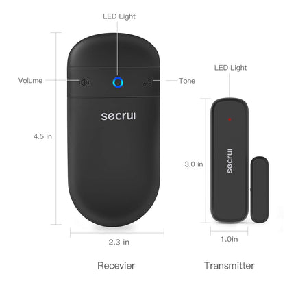 SECRUI Door Chime, Door Open Sensor Chime for Business/Home When Entering, Adjustable Volume, Easy Installation, 400ft Range, 52 Chimes, M508+D7
