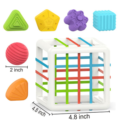 MINGKIDS Montessori Toys for 1 Year Old, 6 Pc Multi Sensory Shape, Toddler Developmental Learning Birthday Gifts, Baby Toys 12 Month