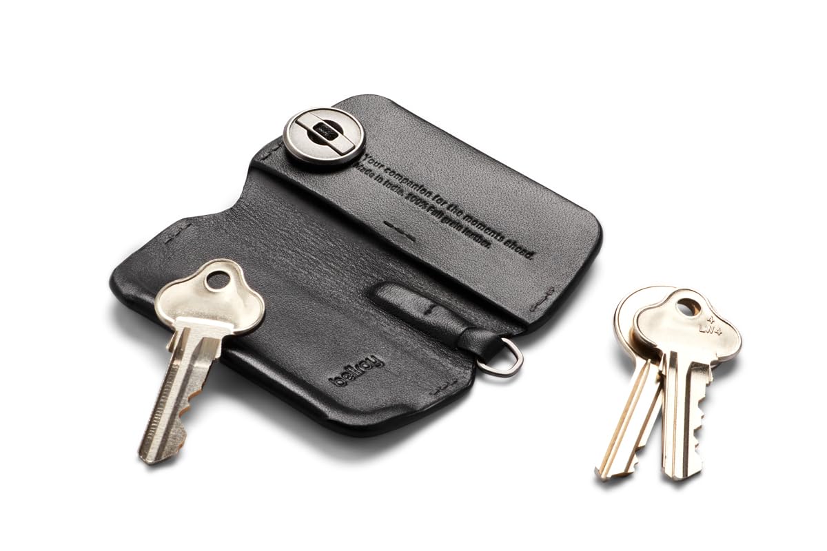 Bellroy Key Cover – Third Edition (Leather Key Holder, Holds 2 – 4 Keys) - Black