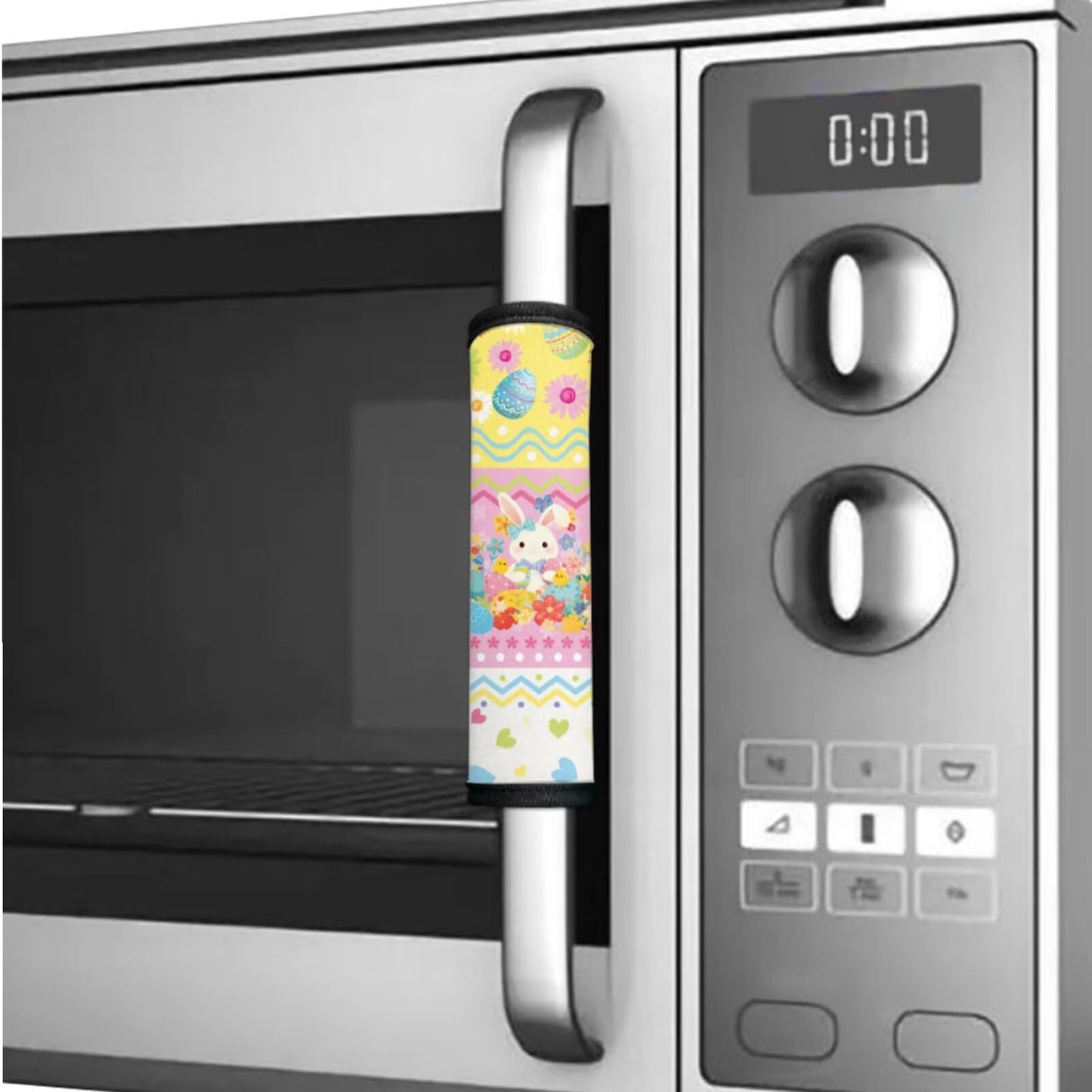 Hwzdsyxl Easter Egg Rabbit Print Refrigerator Door Handle Covers 6 Pieces Fridge Dishwasher Oven Protector Daisy Heart Print Kitchen Appliance Handle Gloves Protector for Microwave Stove Easter Decor