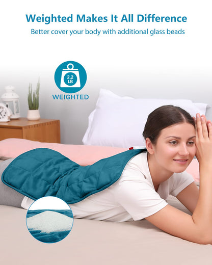 Comfytemp Weighted Heating Pad for Back & Cramps, Father's Day Gifts, Birthday Gifts for Mom Dad Women Men, 2.2lb Electric Neck Shoulder Heat Pad for Pain Relief, FSA HSA Eligible, 2H Auto-Off, 12x24