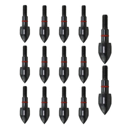 Bxian 14PCS 5/16 Inch Screw in Bullet Archery Arrow with Rubber O Ring 100 Grain Archery Accessories Metal Material for Recurve Compound Bow and Crossbow Hunting Shooting