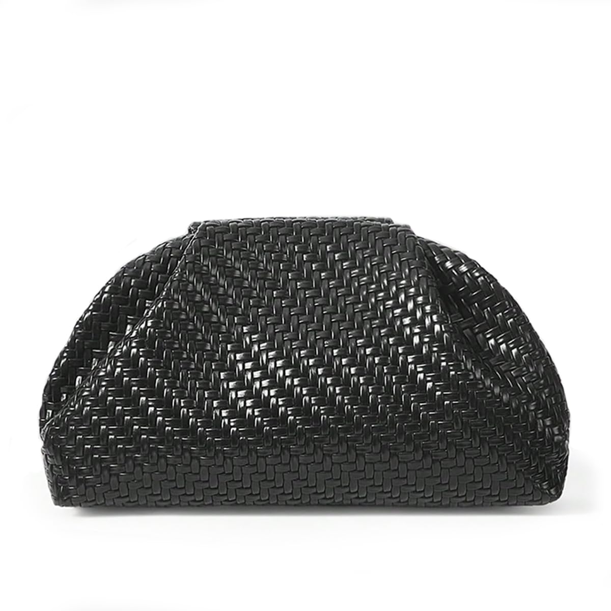 Aritenation Woven Clutch Purses for Women Evening Bag Elegant Ruched Dumpling Clutch PU Leather for Party Wedding
