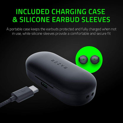 Razer Hammerhead True Wireless Bluetooth Gaming Earbuds: 60ms Low-Latency - IPX4 Water Resistant - Bluetooth 5.0 Auto Pairing - Touch Enabled - 13mm Drivers - Classic Black