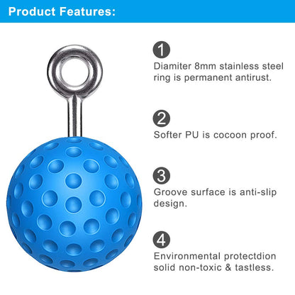 SELEWARE Pull Up Power Ball Hold Grips Durable Non-Slip Hand Grips Strength Trainer Exerciser for Bouldering, Pull-up, Kettlebells, Fitness, Workout Climbing, Blue (2 Pack)