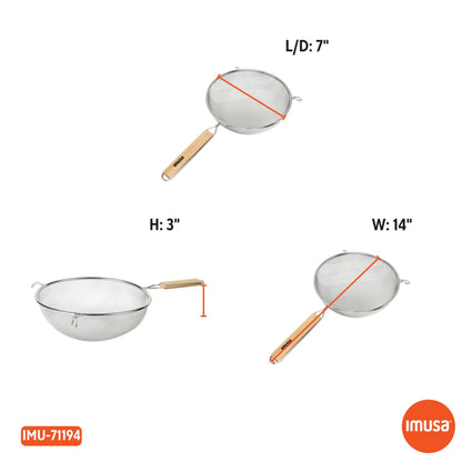 IMUSA IMU-71133W Plastic Strainer, Black, 6-Inch,1 Count (Pack of 1)
