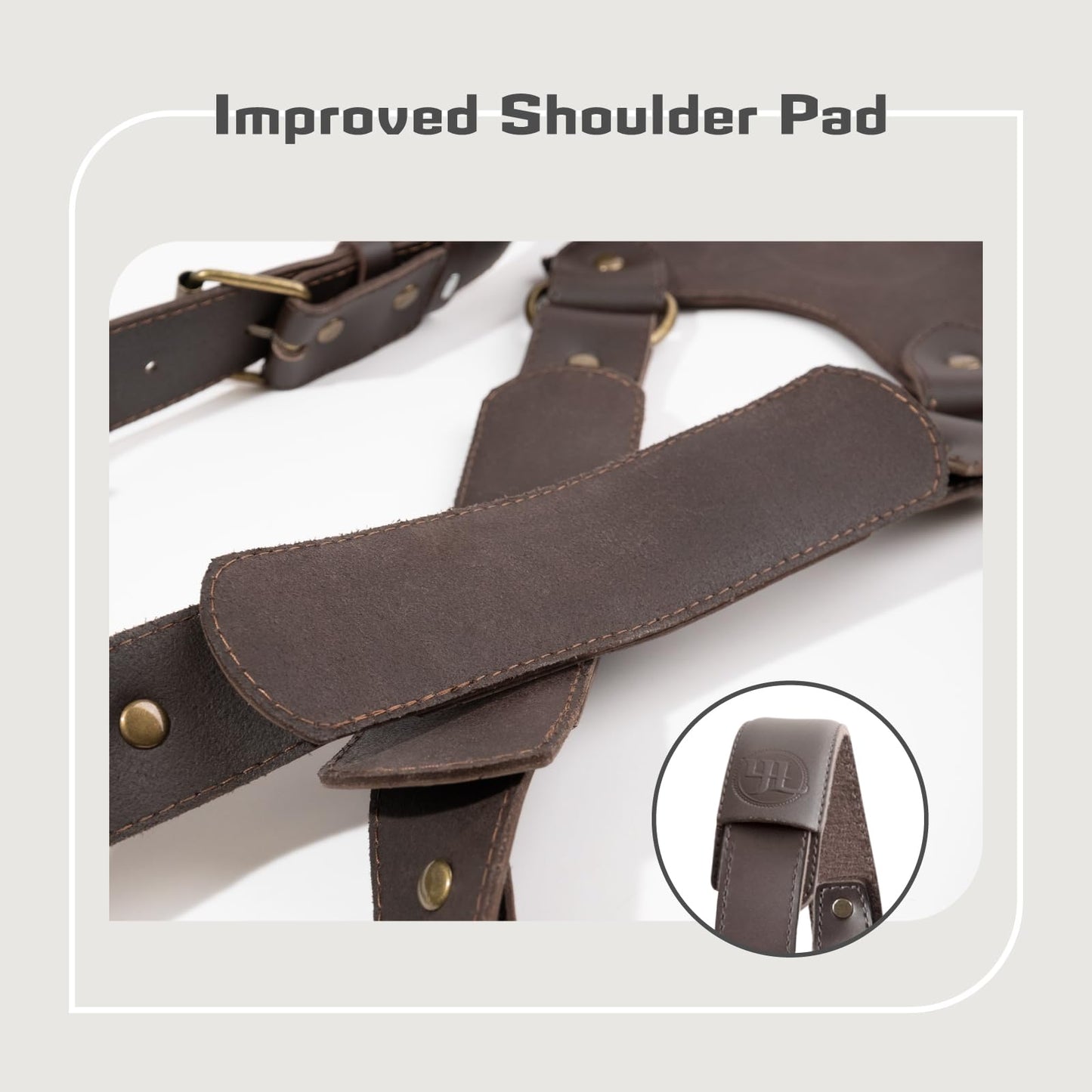 4J LEDR Camera Harness for 2 Cameras,Dual Shoulder Leather Camera Strap for DSLR/SLR,Full Grain Leather Harness,Multi Double Camera Gear Strap,Double Camera Harness for Photographers,Brown