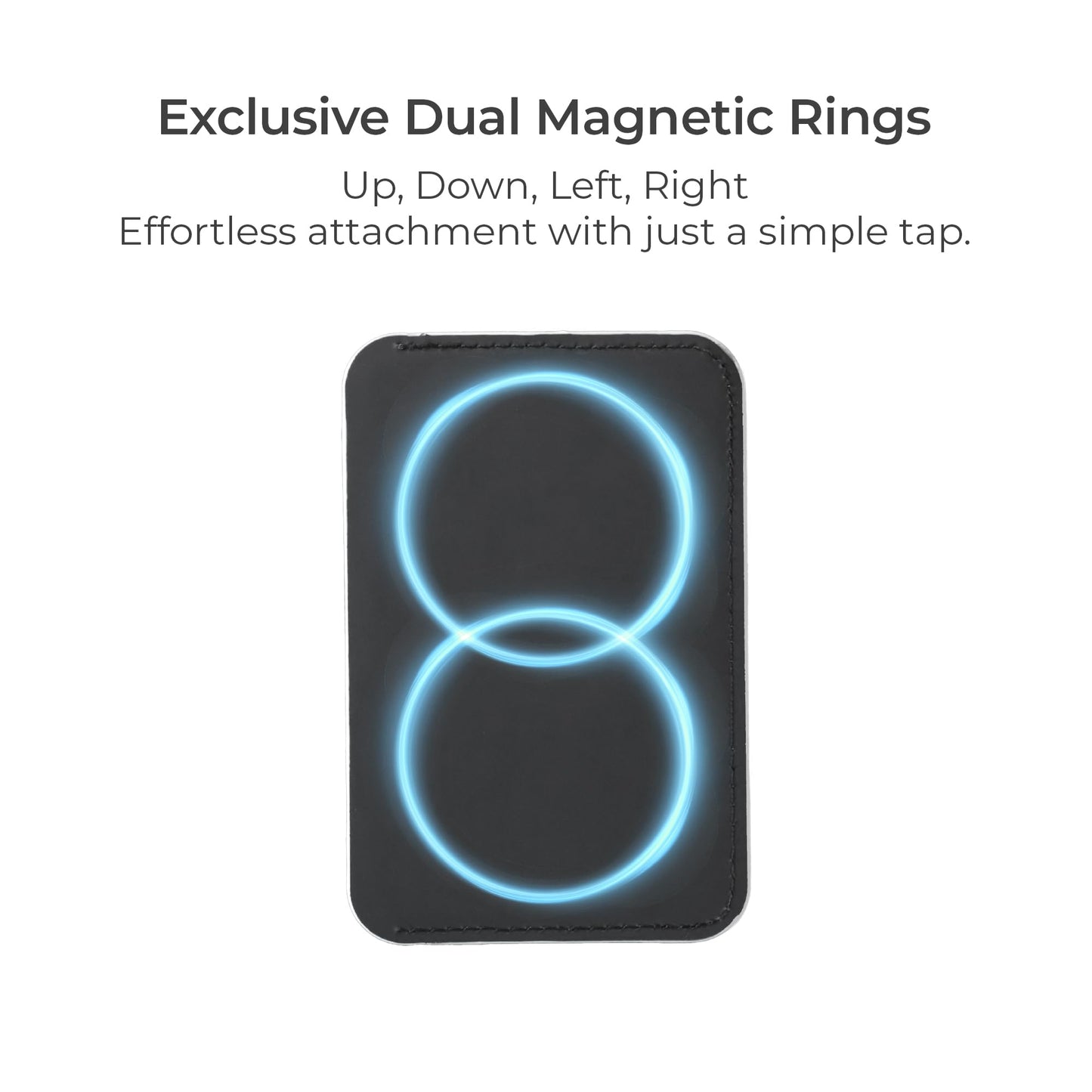 ergomi MagSafe Wallet Stand for iPhone 16/15/14/13/12, Magnetic Card Holder with Adjustable Multi-Angle Kickstand, Side-Opening Card Slot, Dual Magnetic Rings, – Blue