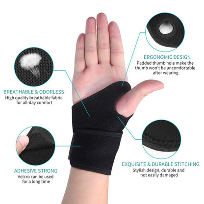 Jacsunco Carpal Tunnel Wrist Brace, Adjustable and Comfortable Wrist Support Brace for Tendinitis and Arthritis, Wrist Compression Wrap for Pain Relief, Fit for Both Left and Right Hand (Purple)