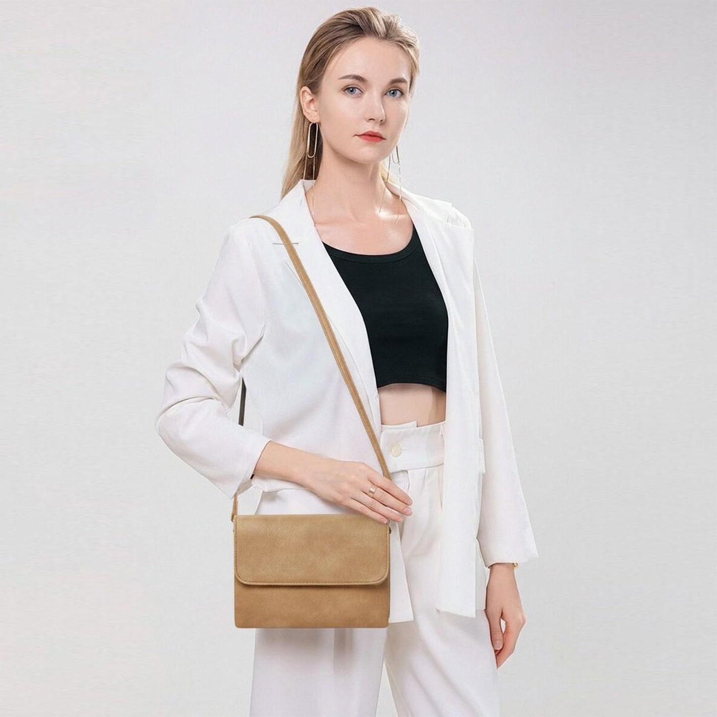 GAEKEAO Crossbody Bags for Women Vegan Leather Small Cell Phone Purse Shoulder Handbags with Credit Card Slots
