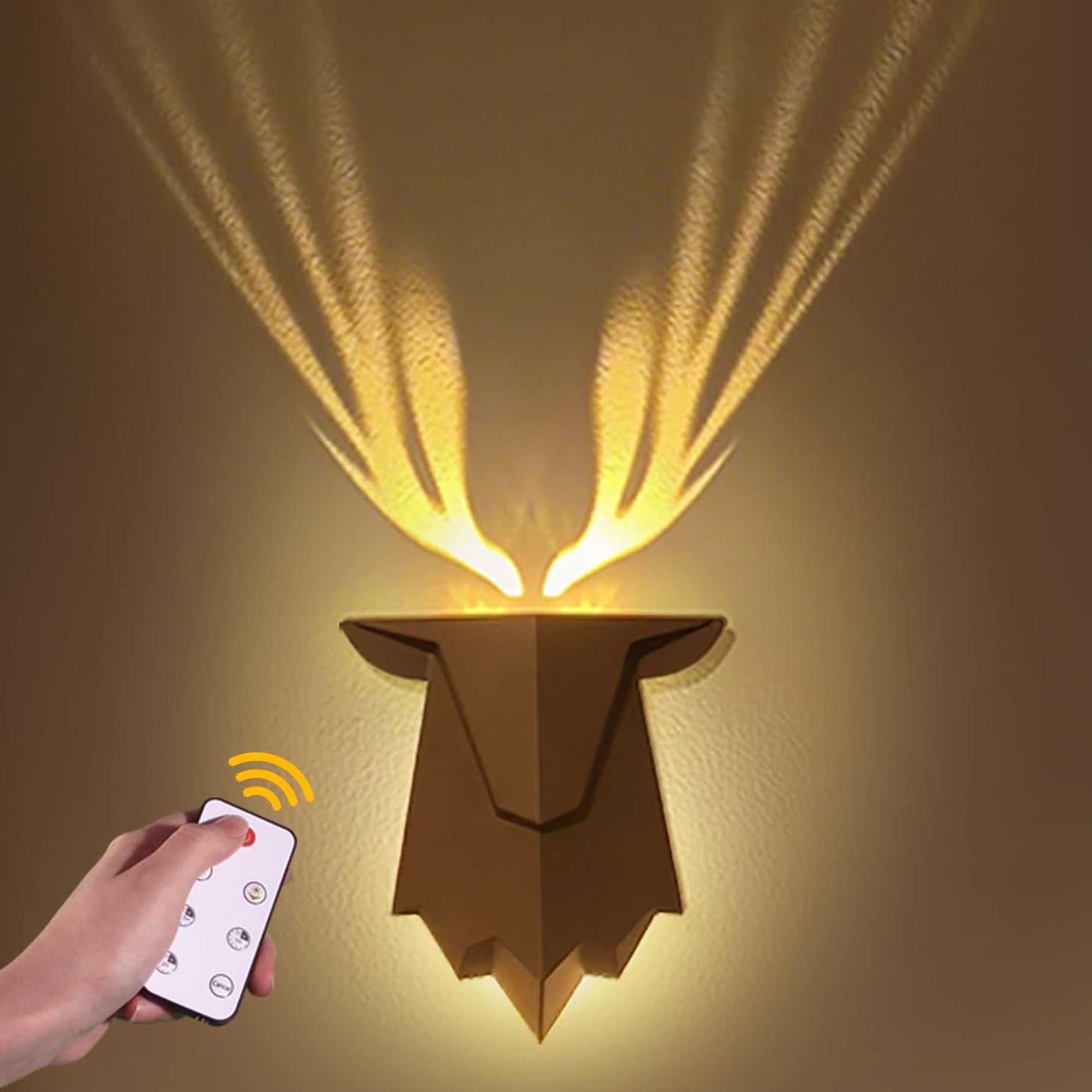 Tarinks Deer Night Light with Remote Control, Rechargeable Antler Lamp, Dimmable Deer Wall Light, Deer Sconce Gifts for Women Men Dad Husband Uncle Brother Friend, Hallway Stairway Home Decor