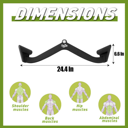 AWNOM LAT Pulldown Attachments for Cable Machines, Cable Machine Attachments for Home Gym T Bar V Bar LAT Pulldown Machines Attachments, Back Tricep Bar Strength Training Handle Grip (2pcs-C)