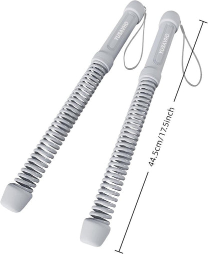 Ropeless Battle Ropes - Portable Cordless Workout Sticks for HIIT | Home Gym Exercise Equipment (Grey)