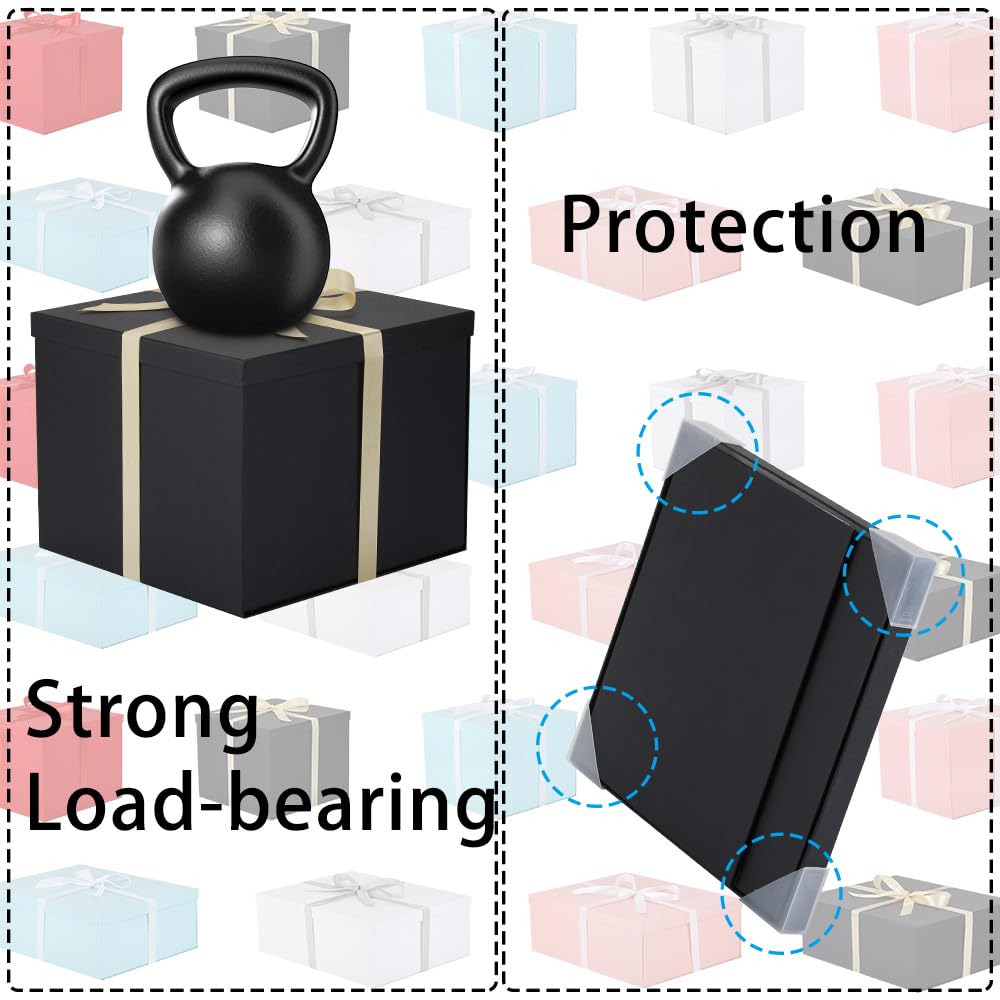 OBMMIRAO Large Gift Box with Lid 12.5x12.5x10 Inches, Black Gift Boxes for presents Packaging for Birthdays, Valentine's Day, Christmas, Anniversaries (Include Shredded Paper Fill, Envelope Card Ribbon)