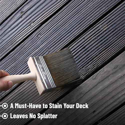 Bates- Deck Stain Brush, 6 Inch, Wooden Handle, Stain Brushes for Wood, Deck Brush, Large Paint Brushes