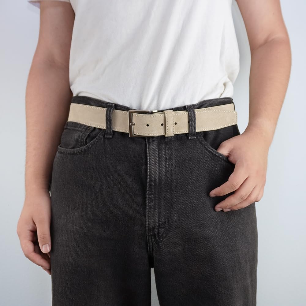 Belts.com 41104 Suede Belt Genuine Suede Leather Casual Jean Belt 1-1/2"(38mm) Wide (Taupe, 32)