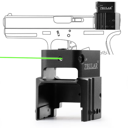 ZBULAR 2 Mile Laser Sights Range Slide Racker Jacker Compatiblewith Glock 17, 19, 19X, 26, PSA Dagger, and More with Improved Slide Grip(Class IIIA Green Laser Output is <5mW)