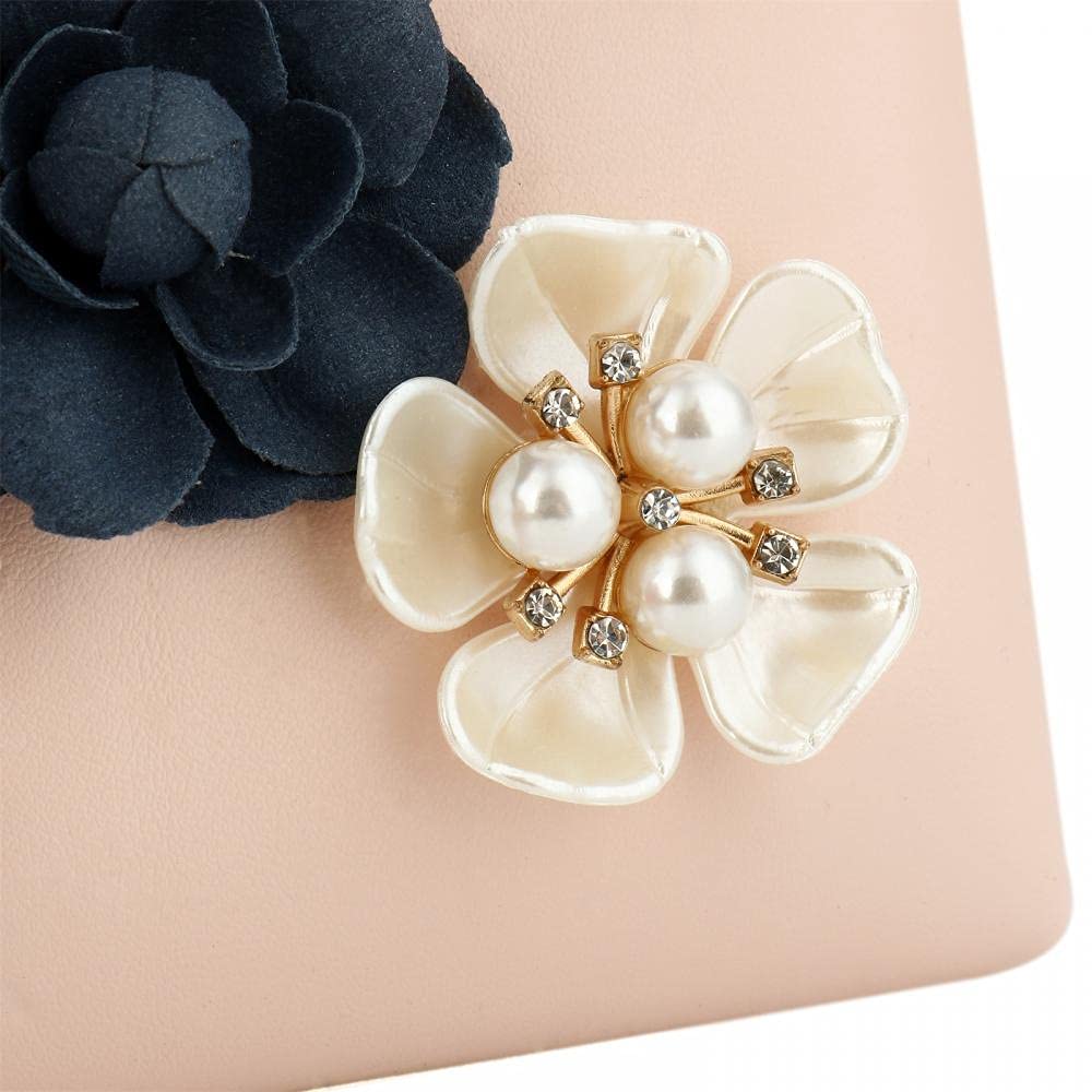 PU Leather Purses and Handbags for Women Floral Beaded Embellished Clutch Bag Elegant Banquet Wedding Evening Handbags Crossbody Bag