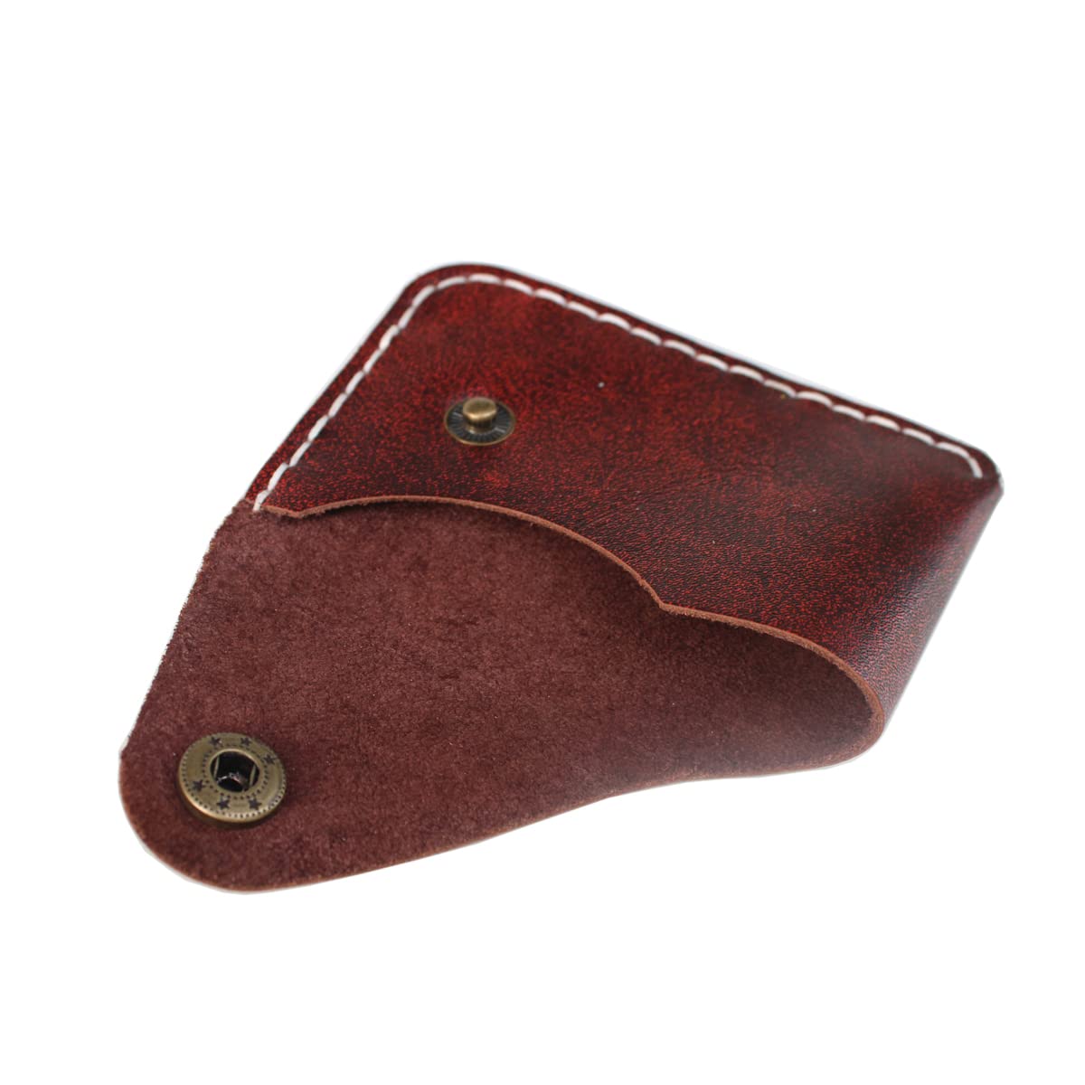 YAN TA HANDMADE Leather Card Case Wallet with Money Clip Minimalist Simple Thin and Large Capacity Front Pocket Card Holder (maroon)