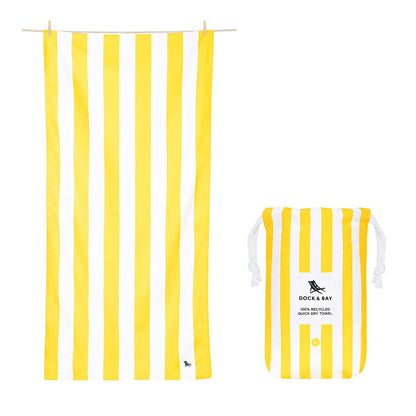 Dock & Bay Beach Towel - Quick Dry, Sand Free - Compact, Lightweight - 100% Recycled - Includes Bag - Cabana - Set A (4), Large (160x90cm, 63x35)