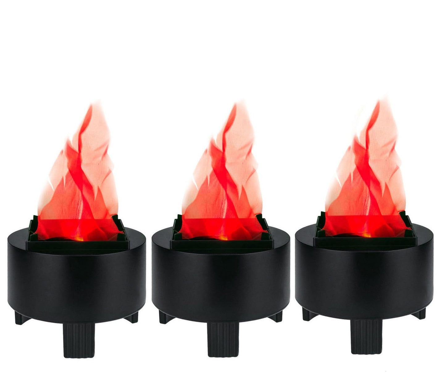 Lancoon 3D LED Fake Fire Flame Light, 3 Pack Artificial Flickering Flame Lamp Bulb Electric Campfire Effect Indoor for Christmas Halloween Festival Event Party Club Decoration