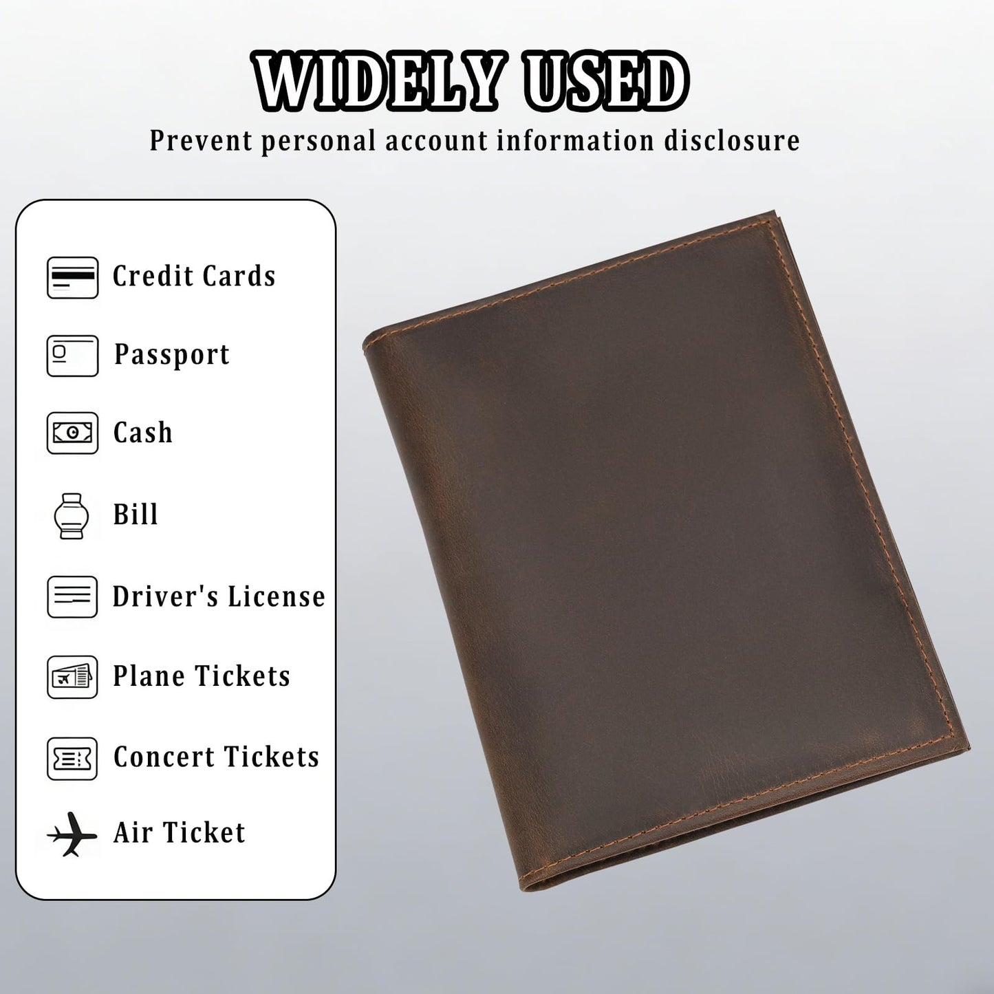Leather Passport Holder Passport Cover Wallet with Card Holders, Travel Wallet Cover Case for Men and Women, Travel Documents Organizer Protector