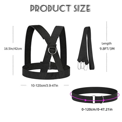 OYINDIZ Sled Workout Equipment, Harness Set for Training Outdoor, Tire Pulling Fitness Resistance Full Body Physical Exercise Football Men and Women