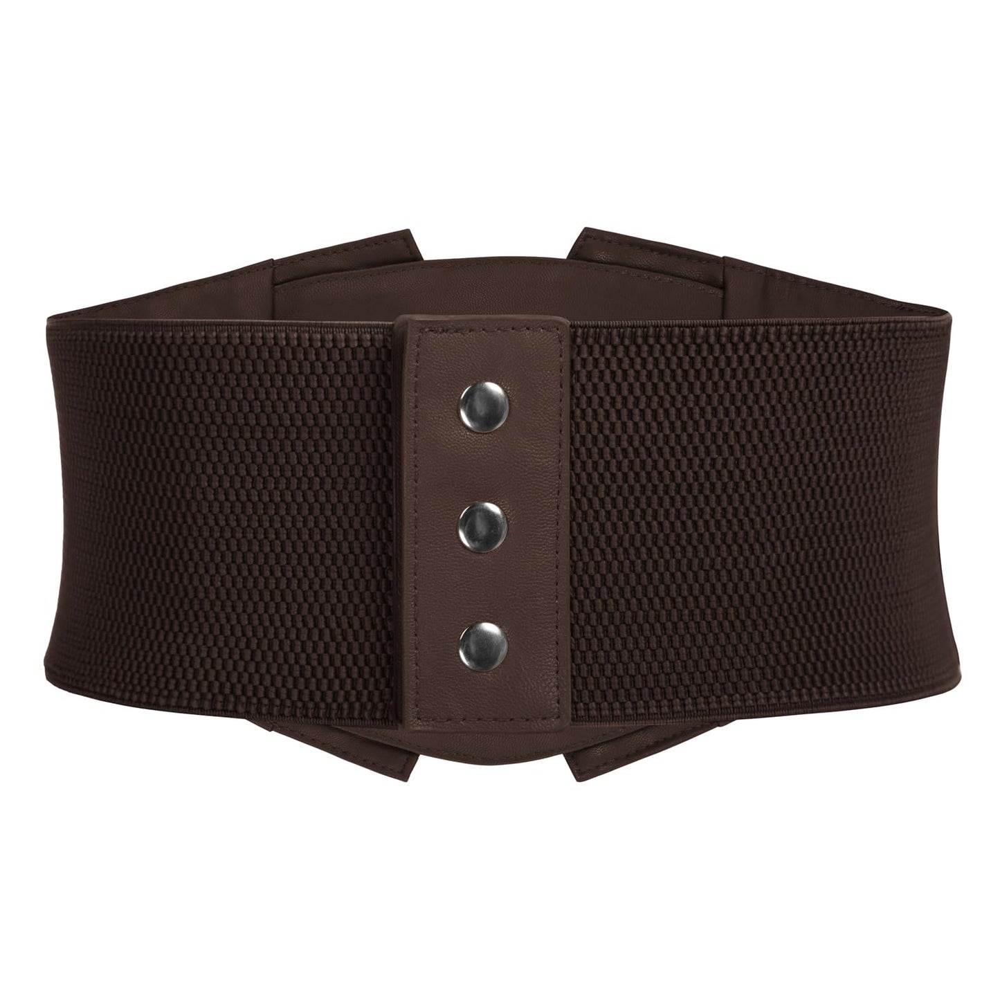 GRACE KARIN Women's Elastic Wide Waist Belt Renaissance Pirate Corset Cinch Belt Cosplay Costume with Press Button Coffee M