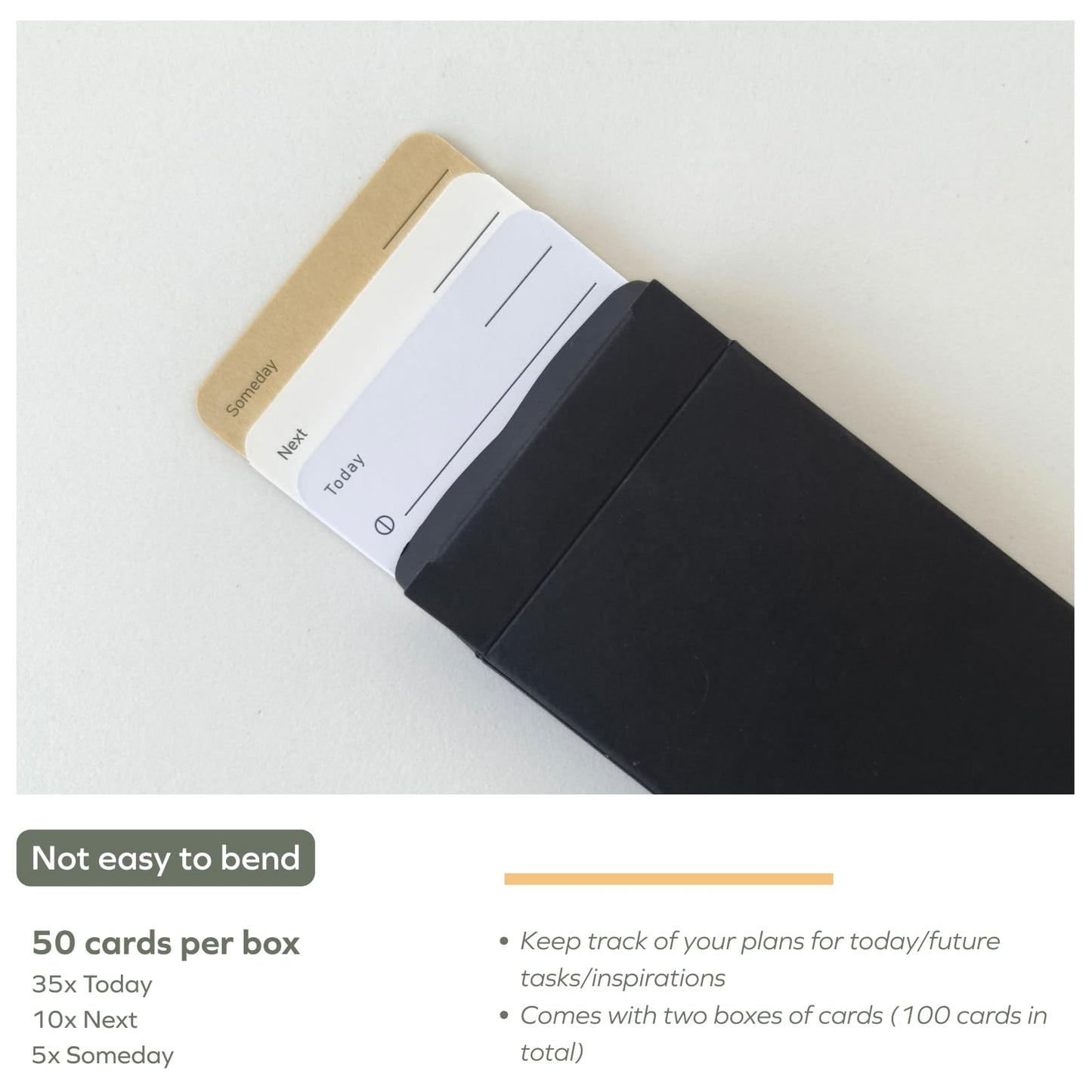 muso wood Daily To Do List Planner with Walnut Stand - 100 To Do List Cards - Undated Daily Planner Notepad for Desk Accessories and Supplies, Enhanced Productivity, Work Office Accessories